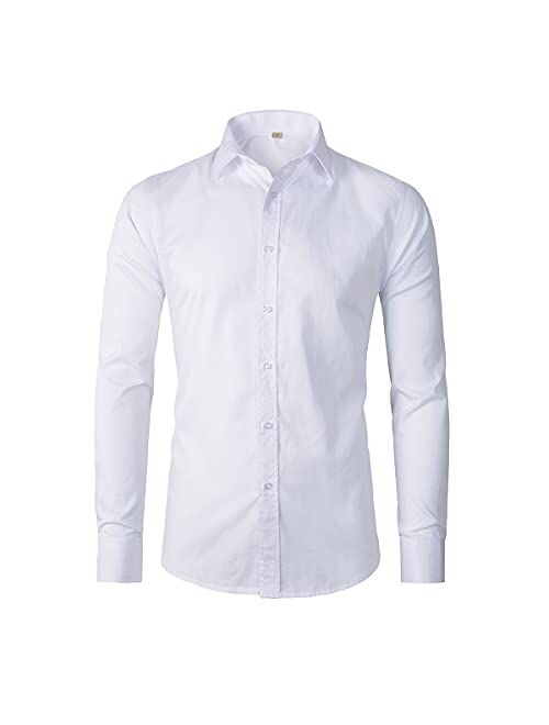 Beninos Men's Dress Shirts Fitted Poplin Solid