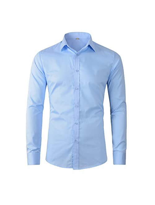 Beninos Men's Dress Shirts Fitted Poplin Solid