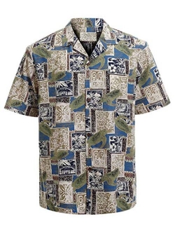 Tropical Storm Hawaiian Shirts for Men Short Sleeve Regular Fit Mens Floral Shirts