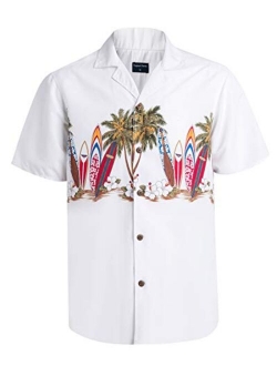 Tropical Storm Hawaiian Shirts for Men Short Sleeve Regular Fit Mens Floral Shirts