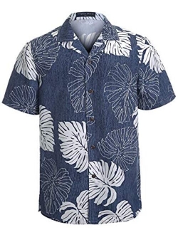 Tropical Storm Hawaiian Shirts for Men Short Sleeve Regular Fit Mens Floral Shirts