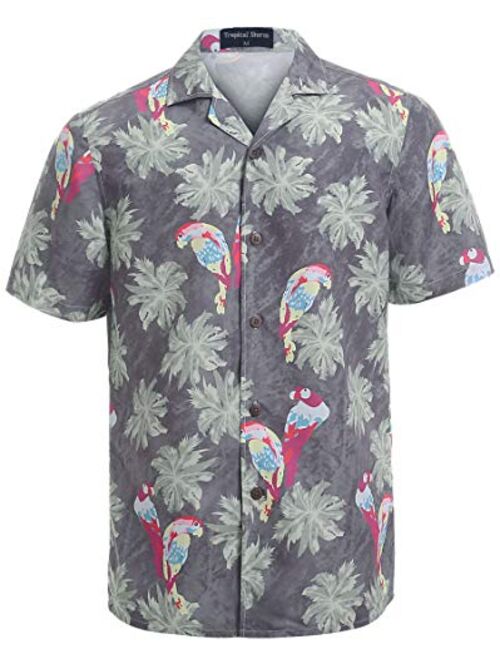 Tropical Storm Hawaiian Shirts for Men Short Sleeve Regular Fit Mens Floral Shirts