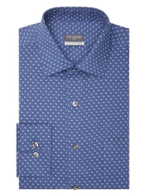 Van Heusen Men's Dress Shirt Regular Fit Ultra Wrinkle Free Flex Collar Stretch