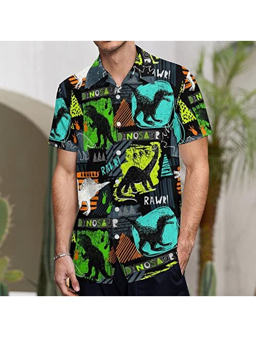 GADZILLE Hawaiian Shirt for Men Casual Button Down Shirt Short Sleeve Aloha Beach Shirt Party Shirt