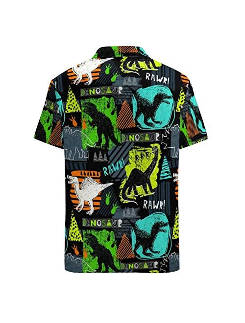 GADZILLE Hawaiian Shirt for Men Casual Button Down Shirt Short Sleeve Aloha Beach Shirt Party Shirt