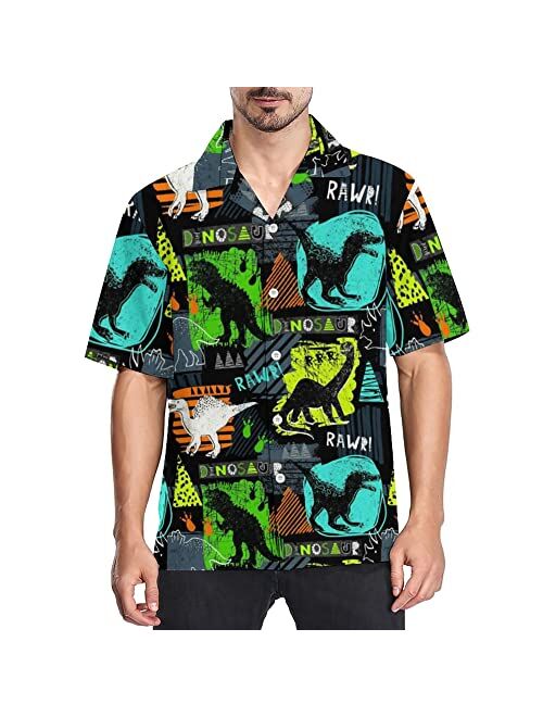 GADZILLE Hawaiian Shirt for Men Casual Button Down Shirt Short Sleeve Aloha Beach Shirt Party Shirt