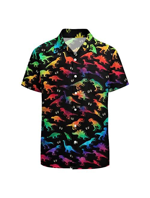 GADZILLE Hawaiian Shirt for Men Casual Button Down Shirt Short Sleeve Aloha Beach Shirt Party Shirt