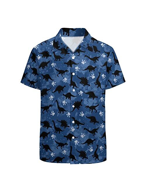 GADZILLE Hawaiian Shirt for Men Casual Button Down Shirt Short Sleeve Aloha Beach Shirt Party Shirt