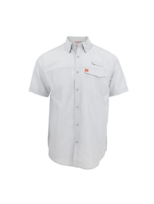 The American Outdoorsman Short Sleeve Button Down Poly Grid Fishing Shirt for Men