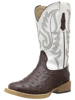 Square Toe Faux Ostrich Western Boot