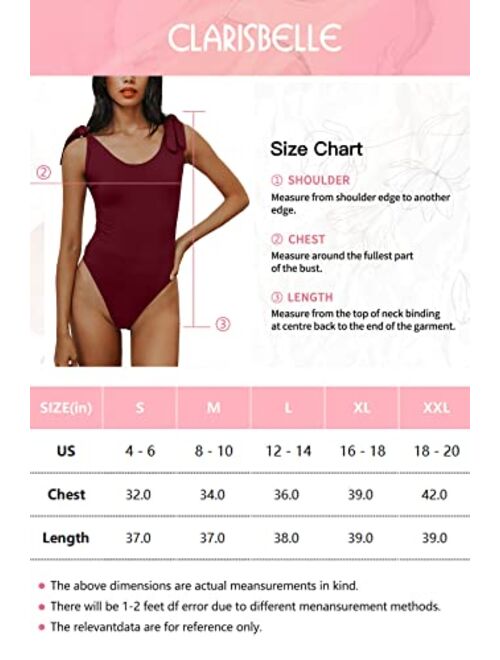 Clarisbelle Women's Tie Strap Sleeveless Bodysuits