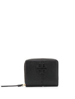 logo plaque zipped leather purse