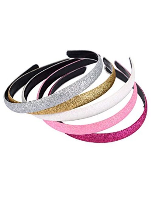 Blulu Glitter Plastic Headbands with Teeth, 10 Colors, 10 Pieces, Multicoloured, 13 x 13 x 1.3 cm