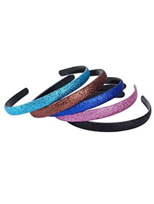 Blulu Glitter Plastic Headbands with Teeth, 10 Colors, 10 Pieces, Multicoloured, 13 x 13 x 1.3 cm