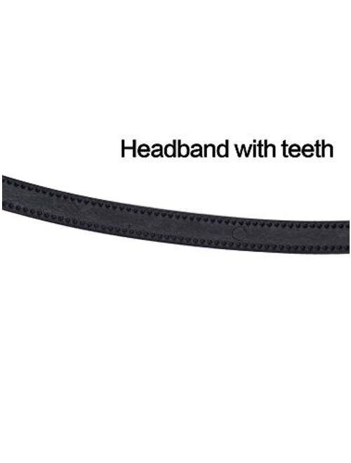 Blulu Glitter Plastic Headbands with Teeth, 10 Colors, 10 Pieces, Multicoloured, 13 x 13 x 1.3 cm