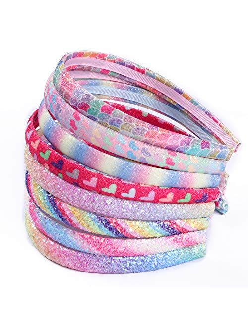 WANYU LIFE glitter headbands for girls