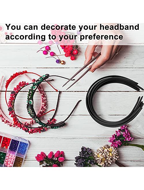 Duufin 30 Pieces Plain Headbands Satin Craft Headband