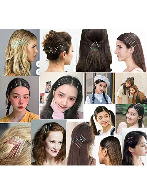 SHKJCHP Colored Hair Bobby Pins Hair Styling Clips 150 PCS Color hair grips, hairpin for Girls Kids Women Fashion Girls Color Hair Accessories Gift