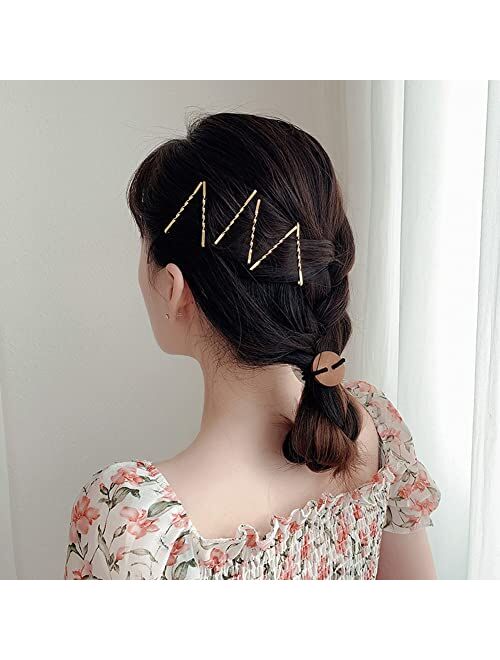 Aswewamt 100 Pcs Gold Bobby Pins Metal Twist Hair Clips Simple Hair Pin Bobby-pins Hairpins Hair Accessories for Women Thick Long Updo Hair Style