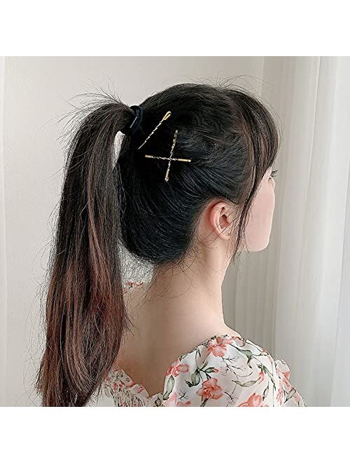 Aswewamt 100 Pcs Gold Bobby Pins Metal Twist Hair Clips Simple Hair Pin Bobby-pins Hairpins Hair Accessories for Women Thick Long Updo Hair Style