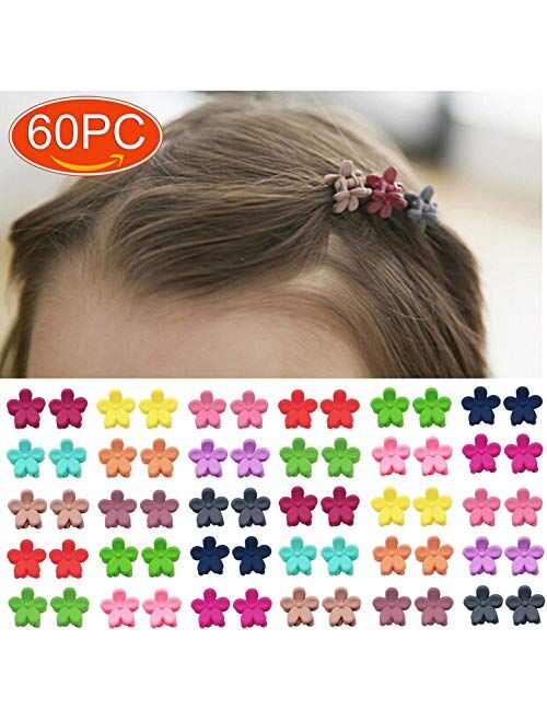 Elesa Miracle 60pcs Baby Girl Mini Hair Claw Clips Flower Hair Bangs Pin Baby Girl Hair Accessories Clips