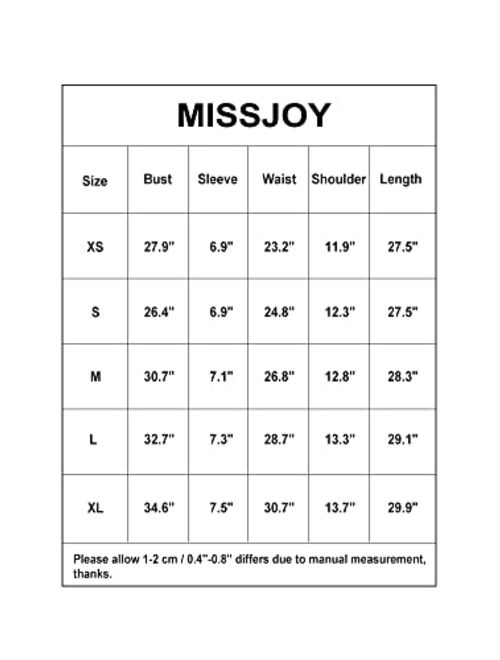 MISSJOY Women Long Sleeve Short Sleeve bodysuits Crew Neck Ribbed Knit Leotards Underbust Detailing Tops