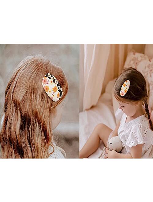 Littlefofo Hair Clips for Girls Women,Hair Barrettes Snap Hair Clips Fabric Covered,Hair Accessories for Baby Toddlers Girl Kids Teens