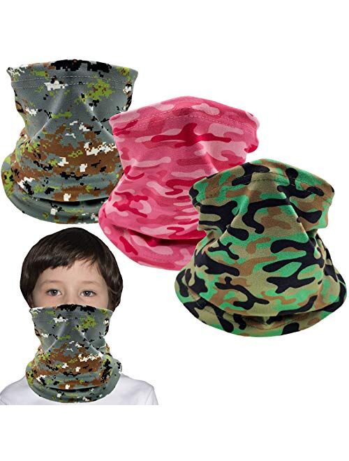 Outrip Kids Ski Mask Fleece Neck Gaiter Warmer Winter Face Cover Scarf Balaclava for 3-14 Years Boys Girls Adjustable