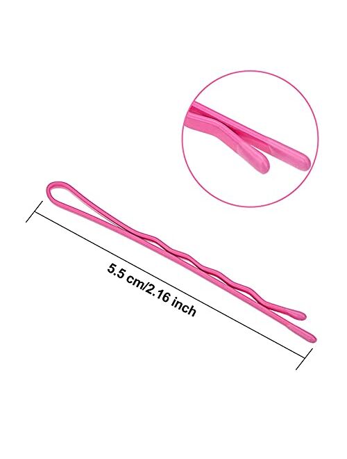 JCHDWSGUO Colored Hair Bobby Pins, 150 Count Hair Clips, Premium Hair Pins for Kids, Girls and Women, Great for All Hair Types, 2.16 Inches (Multi-color)