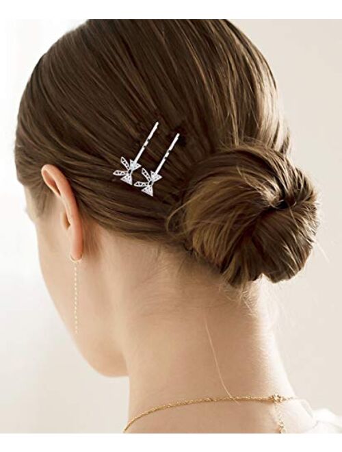 Globalsupplier inSowni 30 Pack/15 Pairs Silver Retro Vintage Metal Bobby Pins Hair Clips Barrettes Accessories Leaf Bow Flower Butterfly for Women Girls