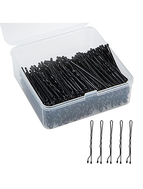 PURPLESKY Bobby Pins 400 CT, Small Hair Bobby Pins with Case for Girls Women, Bun Pins for Thick Hair, All Hair Types, 10.5 Oz/300 g