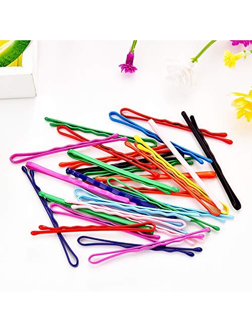 Bememo 100 Pieces Bobby Hair Pins Hair Styling Clips with 1 Storage Box for Girl and Women, 10 Colors