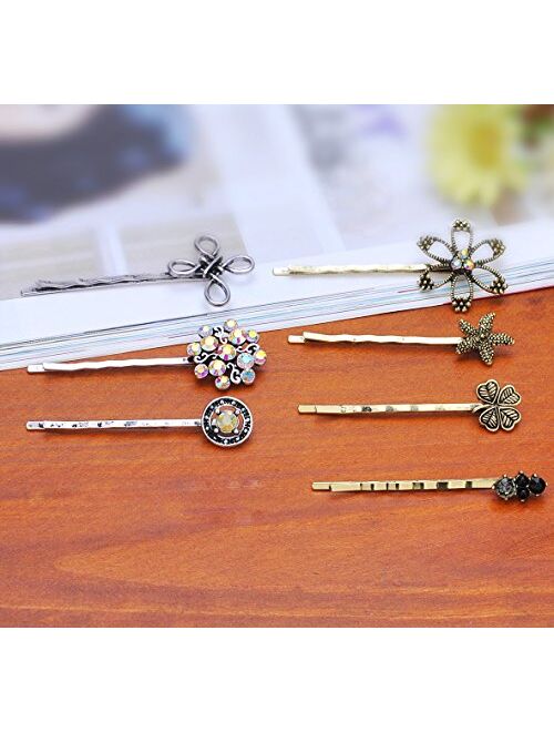 TEEMI 2 pcs Rhinestones Bobby Pins for Young girls Hair Clips Set