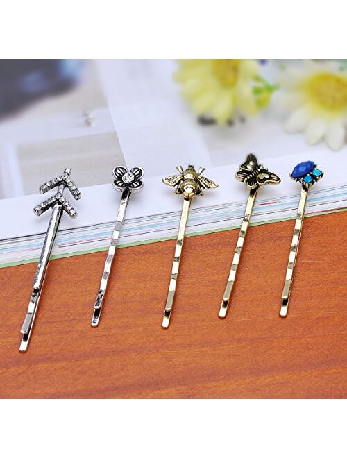 TEEMI 2 pcs Rhinestones Bobby Pins for Young girls Hair Clips Set