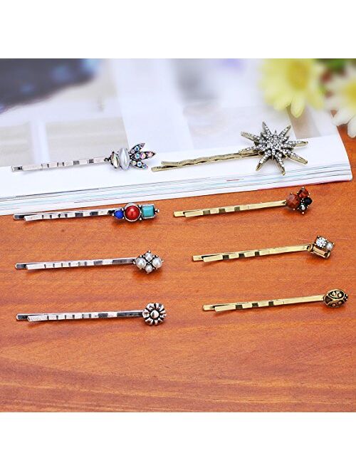 TEEMI 2 pcs Rhinestones Bobby Pins for Young girls Hair Clips Set