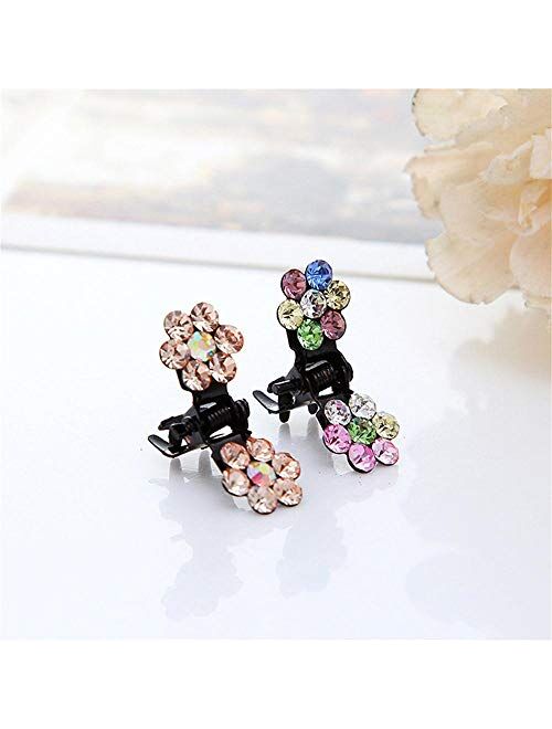 DeD 80pcs Flower Rhinestone Hair Clip Glitter Hair Bangs Clips Hair Accessories for Baby Girl Kids Toddlers