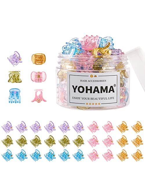 YOHAMA Mini Hair Claw Clips Great for Design Kids and Adult Hairstyles Decoration Buns, Pining Bangs Strong Grip Multifunction Clamp Clips.