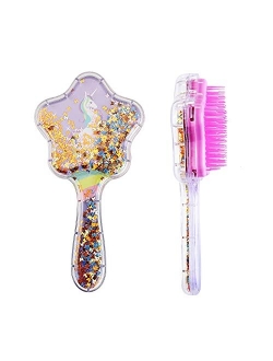 Zou.Rena Little Girls Hair Brush Easily Brushed Through Tangles Unicorn Gifts for Girls 3 Years Up