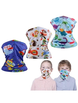 FCNEHLM 3 Pcs Cooling Kids Neck Gaiters, Summer Face Cover for Kids, Face Scarf Bandana for Boys Girls Outdoor