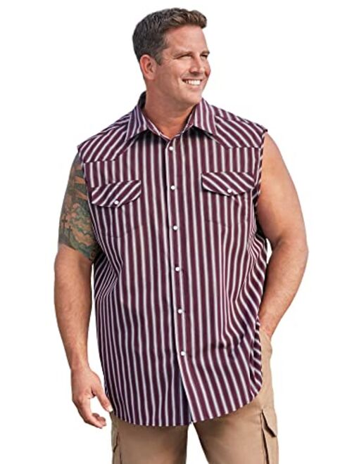 KingSize Men's Big & Tall Western Snap Front Muscle Shirt