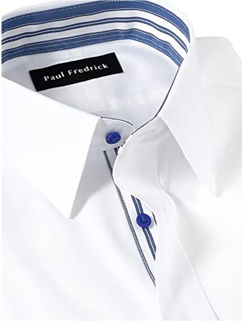 Paul Fredrick Men's Classic Fit Non-Iron Cotton Solid Dress Shirt