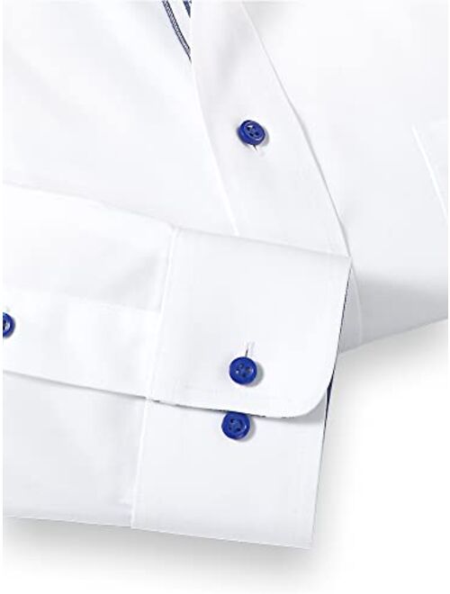 Paul Fredrick Men's Classic Fit Non-Iron Cotton Solid Dress Shirt