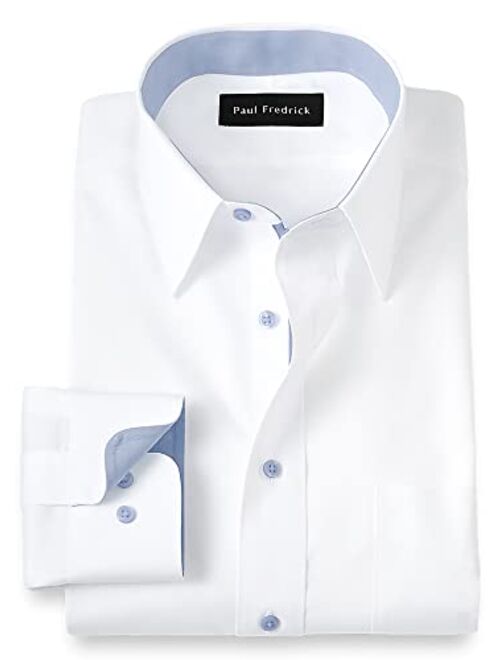 Paul Fredrick Men's Slim Fit Non-Iron Cotton Solid Dress Shirt