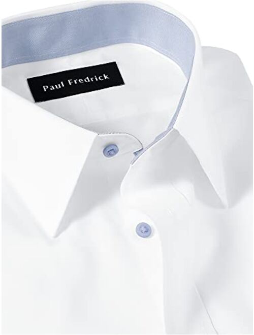 Paul Fredrick Men's Slim Fit Non-Iron Cotton Solid Dress Shirt