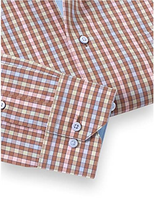 Paul Fredrick Men's Tailored Fit Non-Iron Cotton Gingham Check Dress Shirt