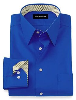 Paul Fredrick Men's Classic Fit Non-Iron Cotton Solid Dress Shirt