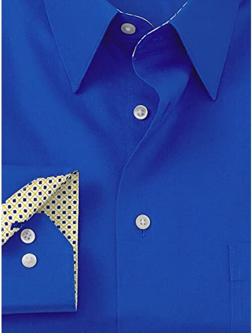 Paul Fredrick Men's Classic Fit Non-Iron Cotton Solid Dress Shirt