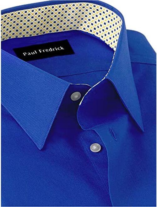 Paul Fredrick Men's Classic Fit Non-Iron Cotton Solid Dress Shirt