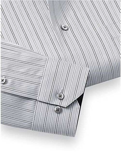 Paul Fredrick Men's Tailored Fit Non-Iron Cotton Stripe Dress Shirt