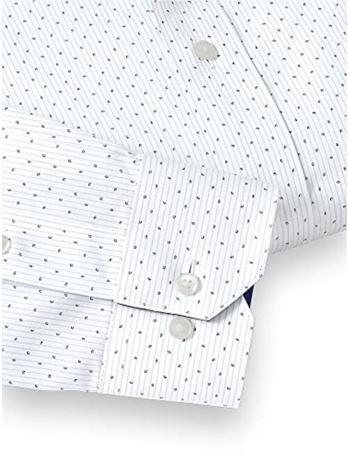 Paul Fredrick Men's Classic Fit Non-Iron Cotton Stripe Dress Shirt